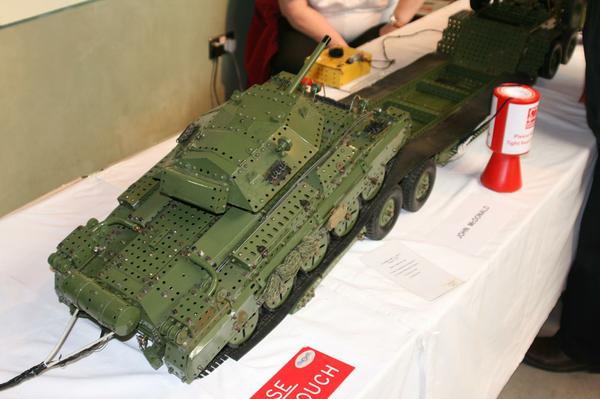 An astonishingly well made remote control tank, with a full working gearbox for steering, no cheating with two motors.
